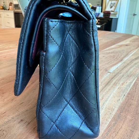 Chanel Vintage 1989 medium Classic flap 24k gold black lambskin - Picture 2 of 16